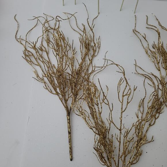 Sparkling Glitter Twigs - Gold & Silver Floral Decor - Picture 2 of 10